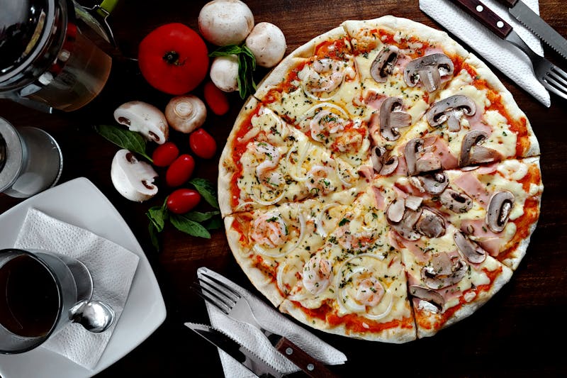 Truffle mushroom gourmet pizza